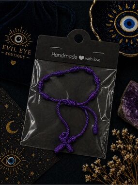 Handmade Purple Knotted Cord Bracelet